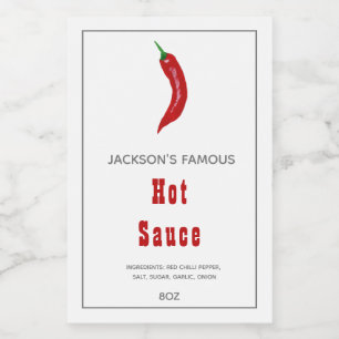 Homemade Hot Sauce   Chilli Sauce  Label
