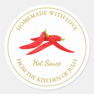 Homemade Hot Sauce Label White