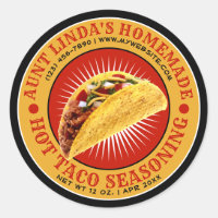 Homemade Hot Taco Seasoning Label Template