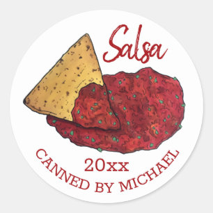 Homemade Hot Tomato Salsa Home Canning Canned By Classic Round Sticker