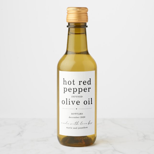 Homemade Infused Olive Oil Label - Two Lines (Front)