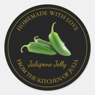 Homemade Jalapeno Jelly Label Black
