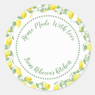 Homemade Jam Canning Label  Lemon Pattern