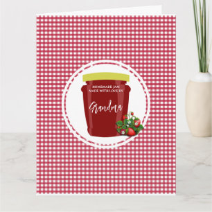 Homemade Jam Red and White Gingham Cottagecore Card