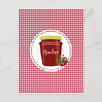 Homemade Jam Red and White Gingham Editable Postcard