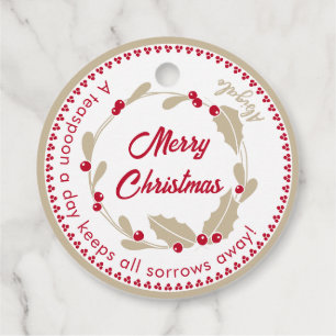 Homemade Jelly Whimsical Christmas Gift Favour Tags