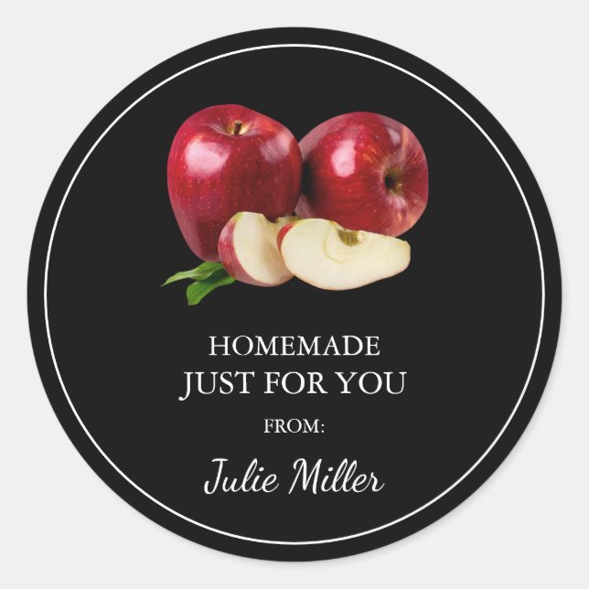 Homemade just for you apple label (Front)