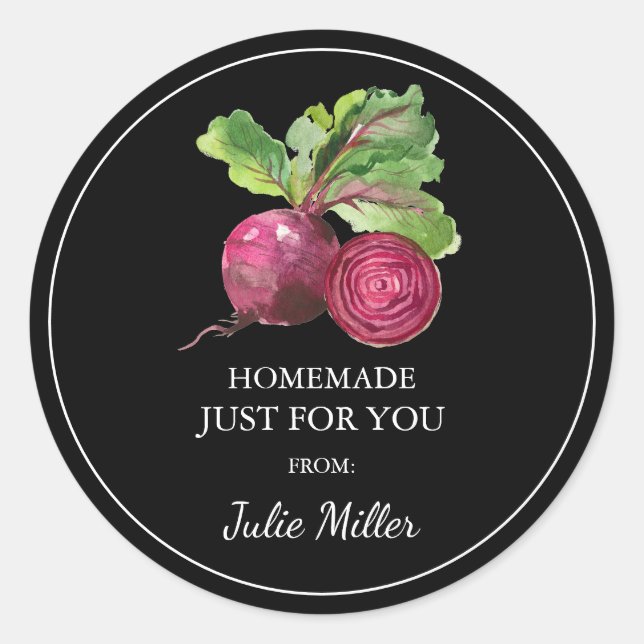 Homemade just for you beet root label (Front)