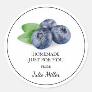 Homemade just for you blueberry label