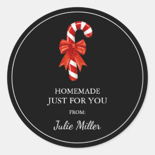 Homemade just for you christmas candy cane label