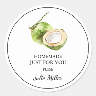 Homemade just for you coconut label