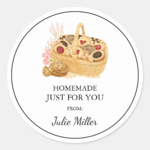 Homemade just for you cookies label