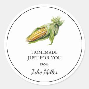 Homemade just for you corn label