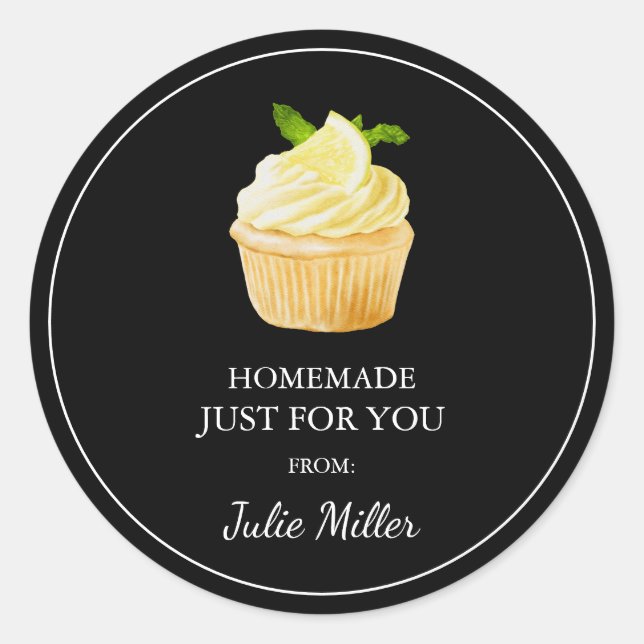 Homemade just for you cupcakes label (Front)