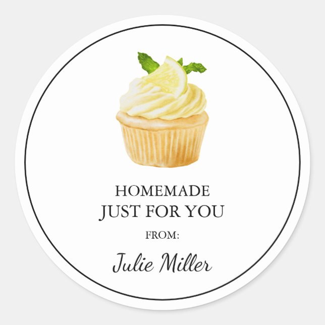Homemade just for you cupcakes label (Front)