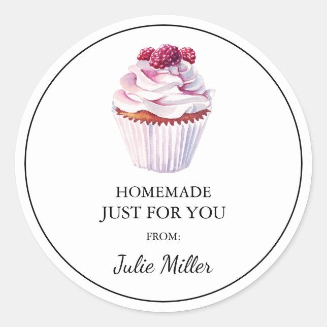 Homemade just for you cupcakes label (Front)