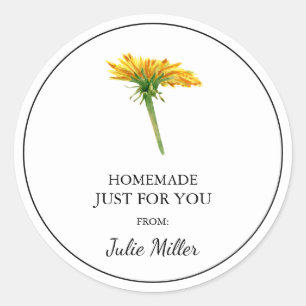 Homemade just for you dandelion label