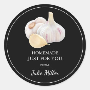 Homemade just for you garlic label