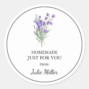 Homemade just for you lavender label