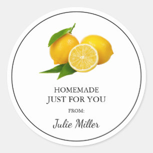 Homemade just for you lemon label