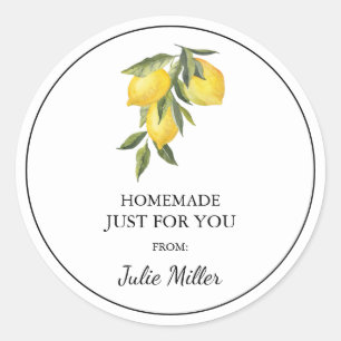 Homemade just for you lemon label