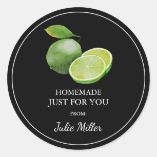 Homemade just for you lime label