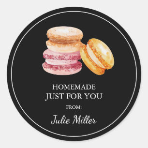 Homemade just for you macarons label