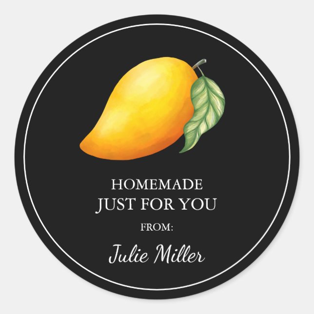 Homemade just for you mango label (Front)