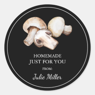 Homemade just for you mushroom label