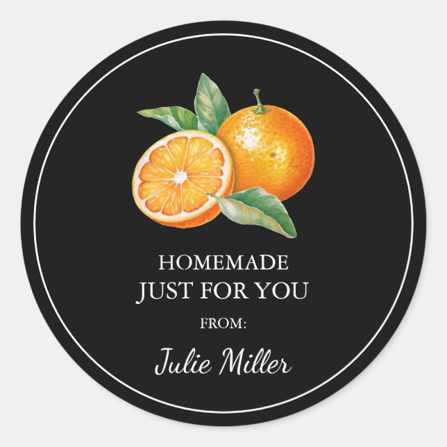 Homemade just for you orange label (Front)