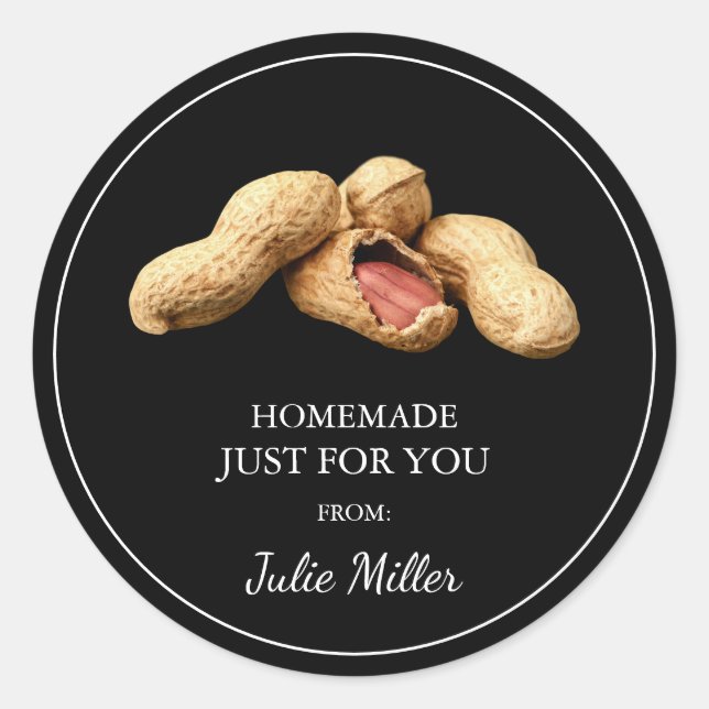 Homemade just for you peanut label (Front)