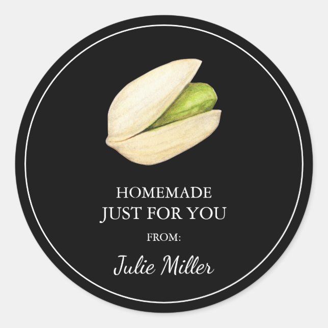 Homemade just for you pistachio label (Front)