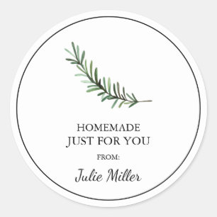 Homemade just for you rosemary label
