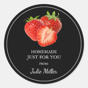 Homemade just for you strawberry label