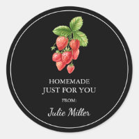 Homemade just for you strawberry label