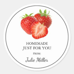 Homemade just for you strawberry label