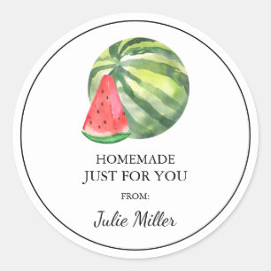 Homemade just for you watermelon label