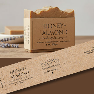 Homemade Kraft Soap Label Belly band with logo Invitation Belly Band