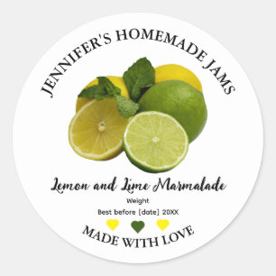Homemade Lemon and Lime Marmalade Jam Jar Label
