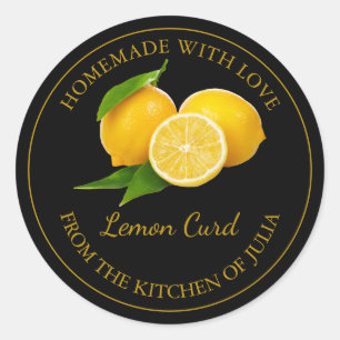 Homemade Lemon Curd Label Black