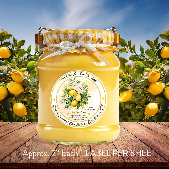 Homemade Lemon Curd Lemon Bouquet Canning (Homemade Lemon Curd | Lemon Bouquet Canning 2" Vinyl Sticker)