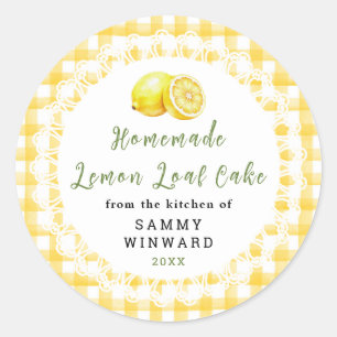 Homemade Lemon Loaf Cake Label