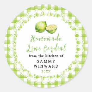 Homemade Lime Cordial Bottle Label