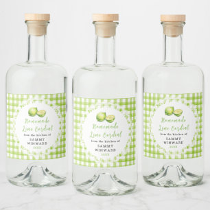 Homemade Lime Cordial Bottle Label