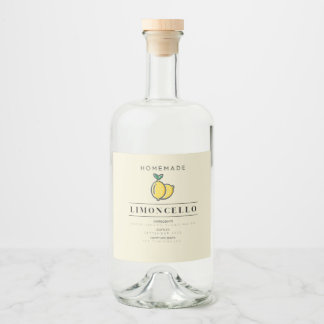 Homemade limoncello bottle labels