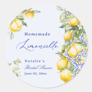 Homemade Limoncello Bridal Shower Thank you Classic Round Sticker