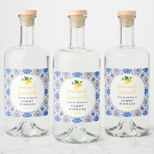 Homemade Limoncello Drink Liquor Bottle Label