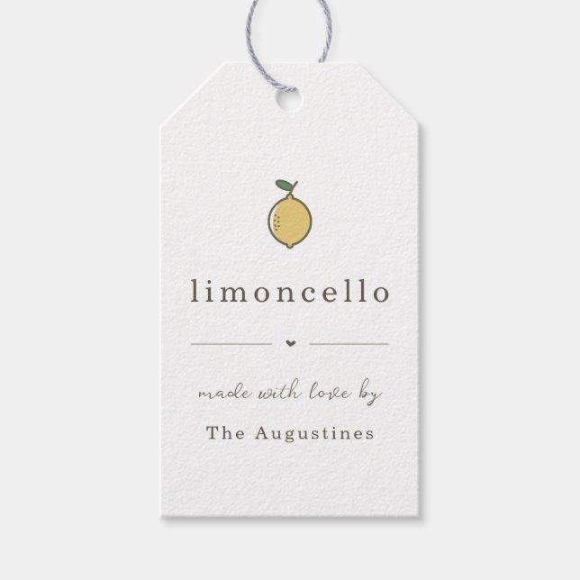 Homemade Limoncello Gift or Favour Tag (Front)