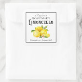 Homemade Limoncello Italian Liqueur with Name Square Sticker (Bag)