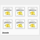 Homemade Limoncello Italian Liqueur with Name Square Sticker (Sheet)